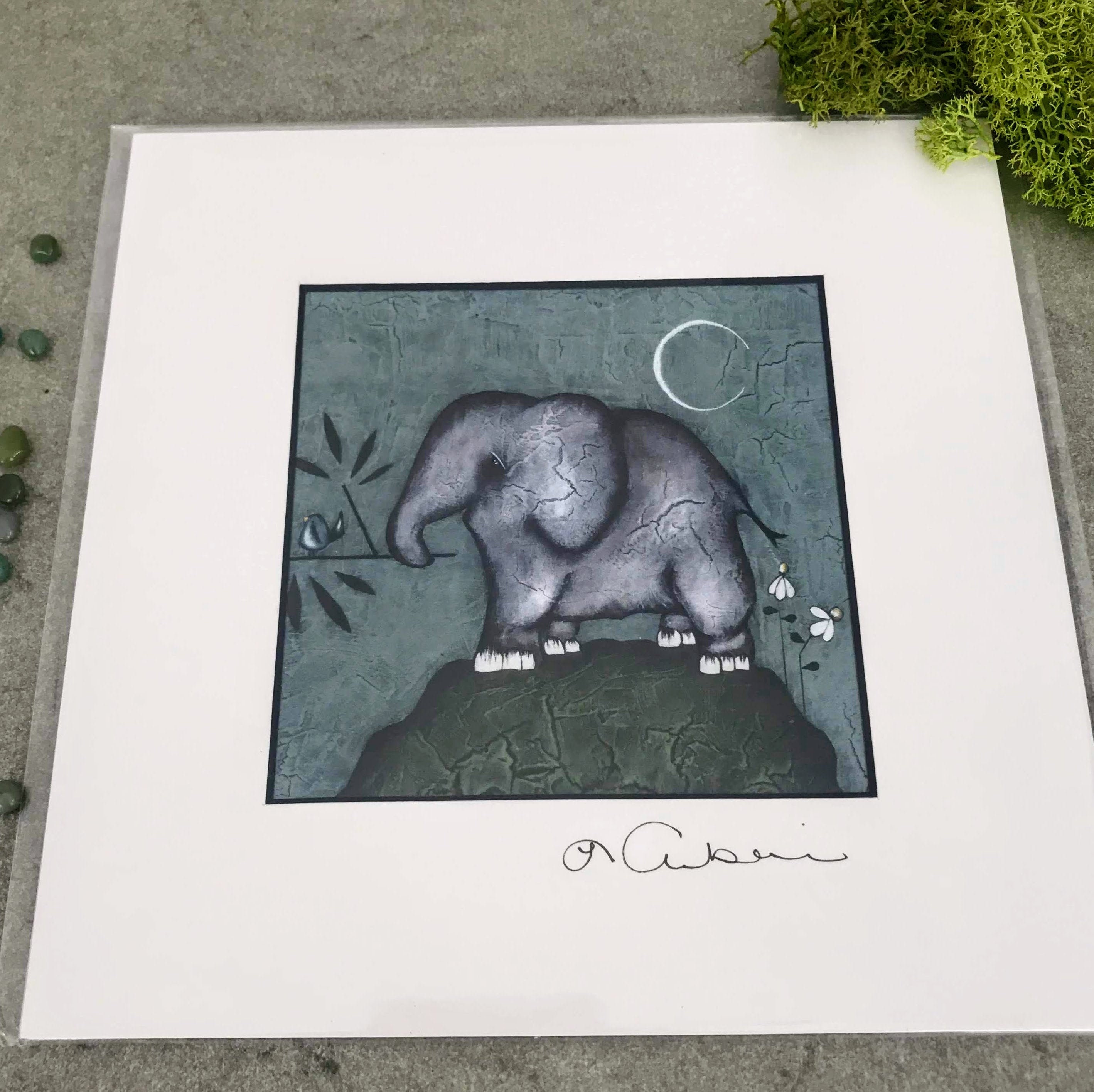 An Elephant to Bring Good Luck and Wisdom 8x8 Print Etsy