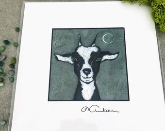 Cabra disfruta de la vida en el pasto 8x8 impresión