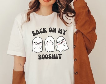 Grappig Halloween shirt - schattig Ghost shirt - terug op mijn Booshit shirt - Vintage Halloween Tee - dames Ghost T-shirt - Halloween party outfit