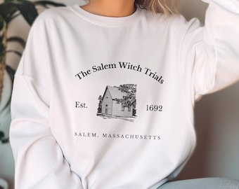 Salem Witch Trials Sweatshirt - Salem Massachusetts Sweatshirt - Spooky Witchy Shirt - Halloween Witch Womens Sweatshirt - Vintage Halloween