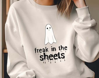 Halloween Ghost Sweatshirt - Trendy Halloween Ghost Sweatshirt - Gezellige Haunt Vibes - Vintage Halloween Shirt - Schattig Ghost Shirt