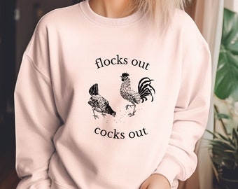 Kip Sweatshirt - zwermen uit hanen uit - grappige kip Shirt - boerderij Sweatshirt