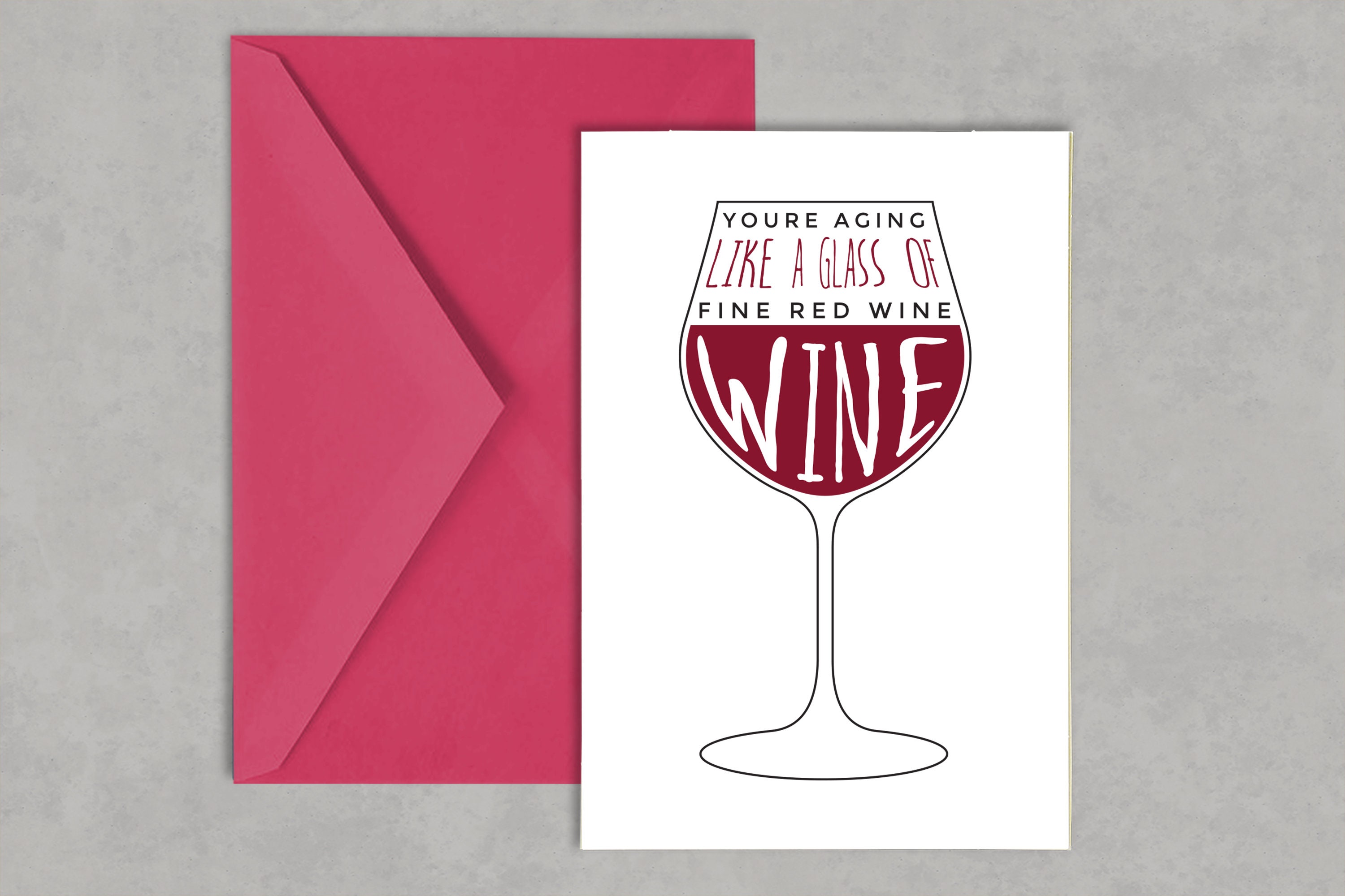 Funny Printable Wine Birthday Card | Etsy