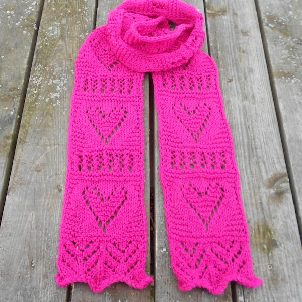 Knit pattern-Valentines Day Scarf  pattern Youre in My Heart Scarf