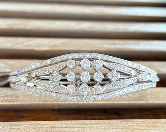 Vintage Platinum Diamond Bangle