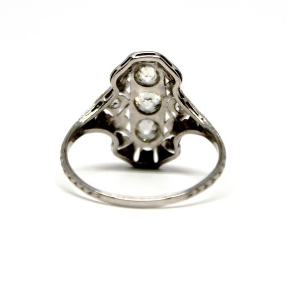 SALE! Antique Diamond Ring Platinum 1.5 ct three … - image 4