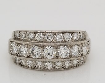 Platinum Diamond Cocktail Anniversary Ring