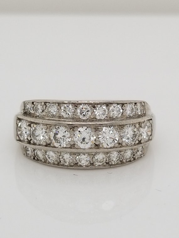 Platinum Diamond Cocktail Anniversary Ring