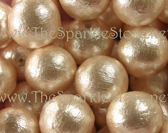 10mm pink cotton pearl beads, vintage style, compressed cotton pearls Japanese, light weight beads, Made in Japan, 10 beads