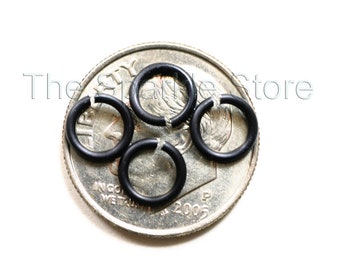 18ga matte black jump rings, 6.2mm OD, 4.2mm ID (5/32"), anodized aluminum matte black rings, 18 gauge wire, (#06-1007B) 100 rings