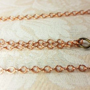 Solid copper chain, cable style, raw metal, link size 3mm x 4mm, .60mm wire diameter, bare copper chain will patina, pretty cable, COPC040