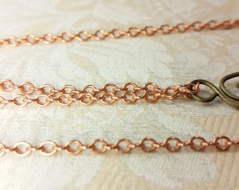 Solid Copper Cable Chain, not Plated, 3x4mm Links (#1.CopC040)