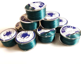 Dark Green One-G Toho Beading Thread 50 yards on Spool