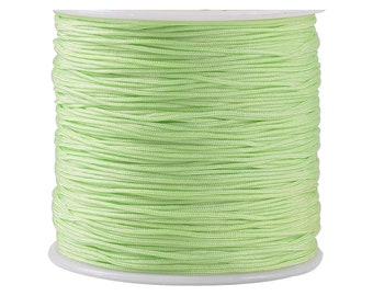 Chinese Knotting Cord Nylon Thread for Macrame Kumihimo Shamballa .80mm, knotting thread, 95 meters Light Green Color