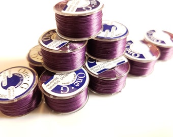 Purple One-G Toho Beading Thread 50 yards on Mini Spool