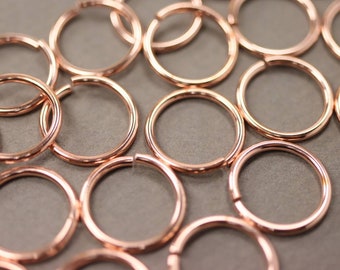 Heavy copper jump rings, 1/2" inside diameter, 16mm outside diameter, 14 awg wire thick rings, saw cut (#06-1001C/D)