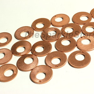 18ga Solid Copper Blanks, 14.5mm Washer Enameling Blank, Stamping Painting Blank Copper Charms, Limited Edition, 10+ pc (#15-1201A)