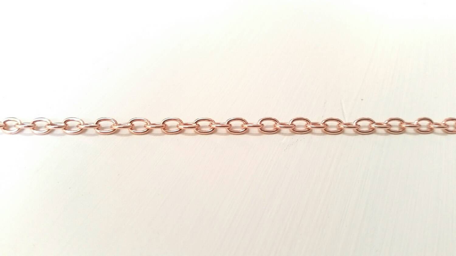 3.5x3mm Oval Cable Solid Copper Chain Soldered Copper Per Ft