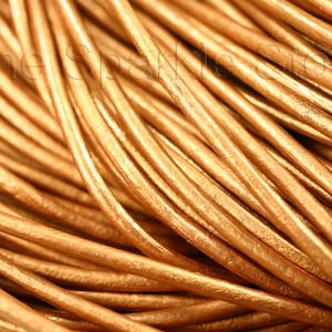 Bronze Leather Cord, 2.0mm Round, Genuine Greek Leather, 10ft