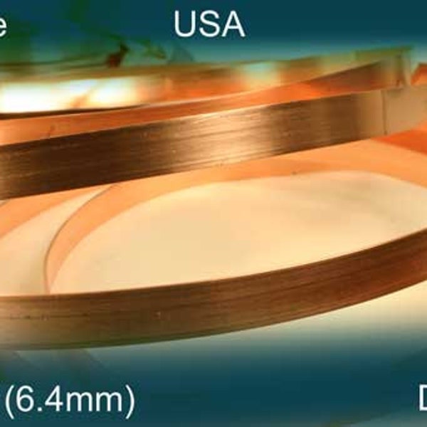 Bande de lunette en cuivre 24ga 1/4 « de large, doux mort, fil plat en cuivre, bandes de cuivre, bande métallique, choisissez votre longueur