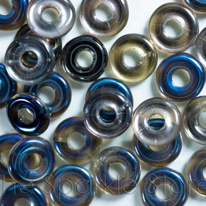 Zauberhafte tschechische O-Ring-Perlen, 4 mm x 1 mm, 140-160 Perlen, Crystal Azuro, 140-160 Perlen, geflochtene Akzentperlen aus Glas, #15-1007E