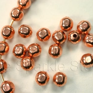 Faceted Solid Copper Beads, USA Made  (100 pc, 3.5mm x 4mm) (#04-1004A)