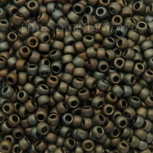 Frosted Metallic Iris Brown TOHO 8/0 seed beads, approx. 8.9 grams, 2.5&quot; tube of beads, 1mm hole, Color# TR-08-83F/c (19-2001A)