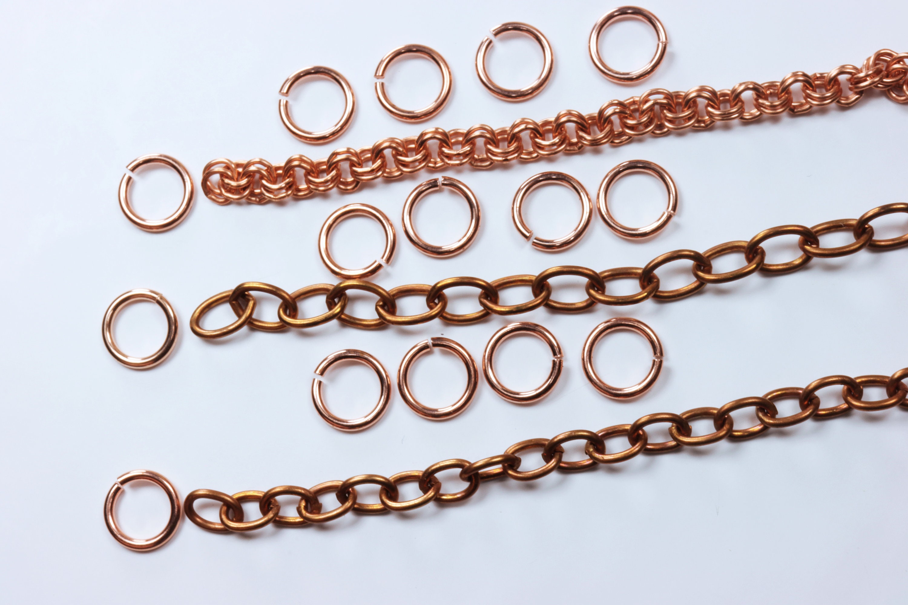 230 Pcs 18 Gauge Solid Copper Jump Rings - 7mm OD, Saw-Cut, Made In USA, 1 Ounce Pack - View #14