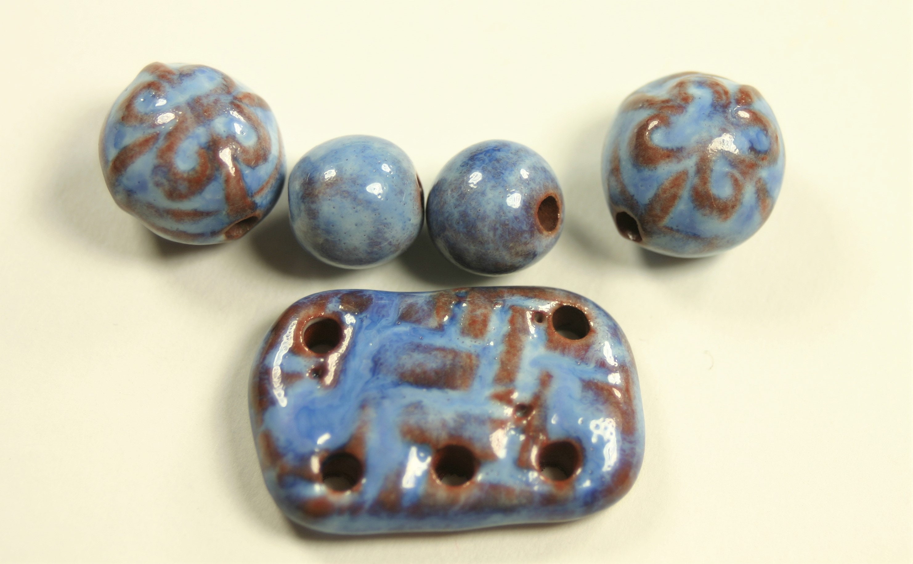Blue and Brown Speckled Glass Beads Extra Long 31 Strand of 8mm Beads for  Jewelry Making 