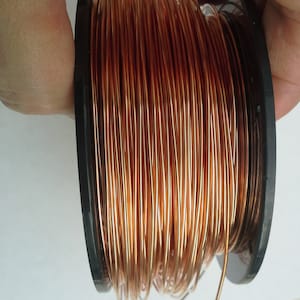 10ga round copper wire, 3 feet, DS, bare #110 USA wire, thick and heavy wire, 2.59mm wire, dead soft 3'