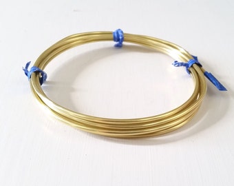 16ga yellow brass wire - Dead Soft - round wire - 3 feet & 8 inches of wire - end of roll piece - nice yellow color wire