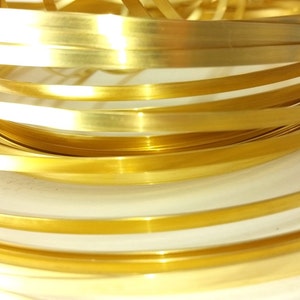 28ga red brass bezel strip  - 3/16&quot; Wide flat wire, metal strip, annealed brass strip, 3 feet+