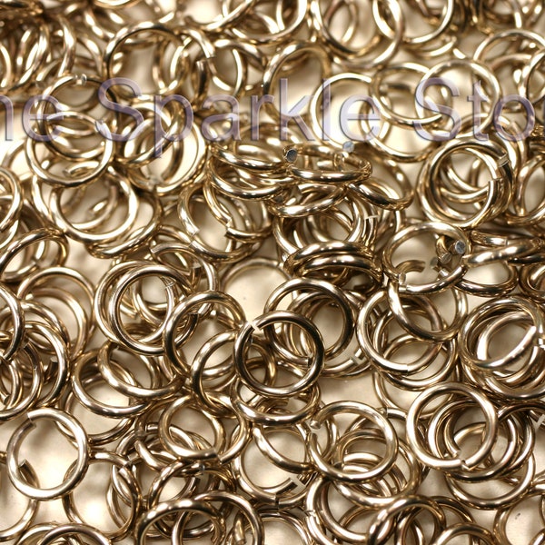 20+ 18ga champagne jump rings, 6.2mm OD, 4.2mm ID, anodized aluminum pale beige rings, 18 gauge wire, (05-2009A) 20 or 100 rings