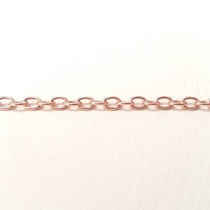Solid copper chain, 3.8mm x 5.4mm cable style, .84mm wire diameter, by the foot (#COPC070)