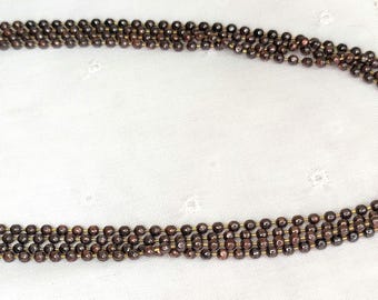 Necklace - 16", 18", 20", 24", or 30" Solid copper ball chain, textured & antiqued, waxed and ready to wear (2.4mm thick).