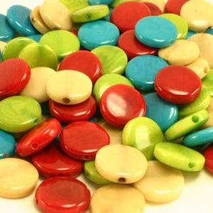 Tagua Beads 12mm x 4mm Vegetable Ivory, Eco-friendly & Sustainable Organic Palm Ivory, Your Choice of color, Qty: 10