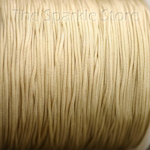 Braided nylon macrame kumihimo cord .80mm, Chinese knot cord, knotting thread, 5 meters beige knot tying string
