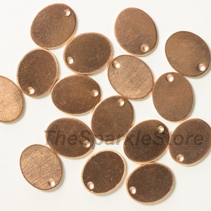 18ga solid copper blanks, 17x13mm Oval enameling blank, stamping tag, painting blank copper charms, Limited Edition, 10+ pc