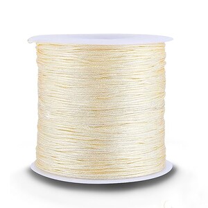 Chinese Knotting Cord Nylon Thread for Macrame Kumihimo Shamballa .80mm, knotting thread, 95 meters creamy Off-White Color