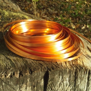 24ga 1/8" wide copper strip, dead soft, USA made #110 copper, cabochon bezel, flat wire, copper strips, 24 gauge metal strip, from 3 feet+