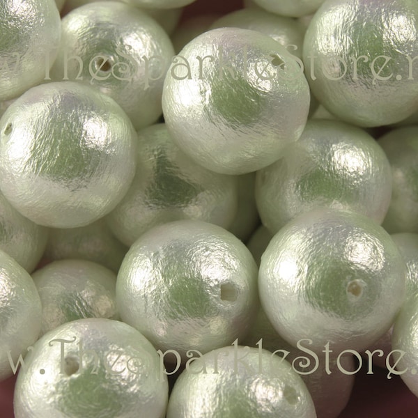 12mm rich white cotton pearls classic vintage style, newly mfg, compressed white cotton pearls, imported directly from Japan, 10 beads