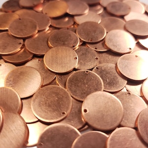 Solid Copper Blanks, 14.5mm (1/2&quot;) Diameter, Round Enameling Blank, Stamping Tag, Painting Copper Charms, (#15-1208A)