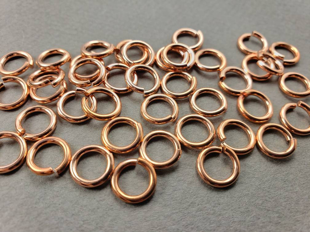 16 Gauge Solid Copper Jump Rings – 8mm O/D Saw-Cut – 140 Pcs (1 Oz) – Made In USA