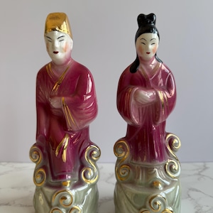 Pair Vintage Mid Century Chine ceramic figures
