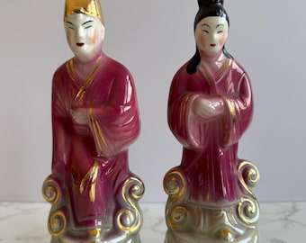 Pair Vintage Mid Century Chine ceramic figures