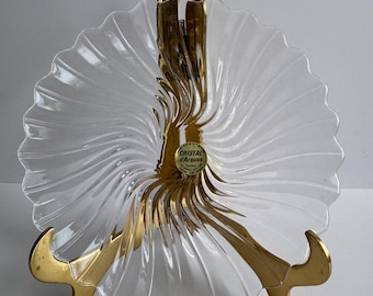 Cristal d’Arques Soleil Plate, 24% Lead Crystal Swirl Dessert Plate