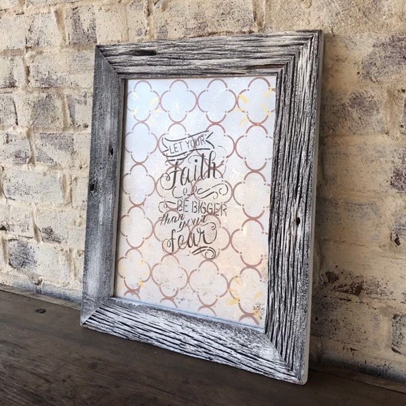 Mirror Mercury Glass Effect Wall Art Vintage Barn Wood Frame Inspirational Saying E Repurposed Upcycled Artwork