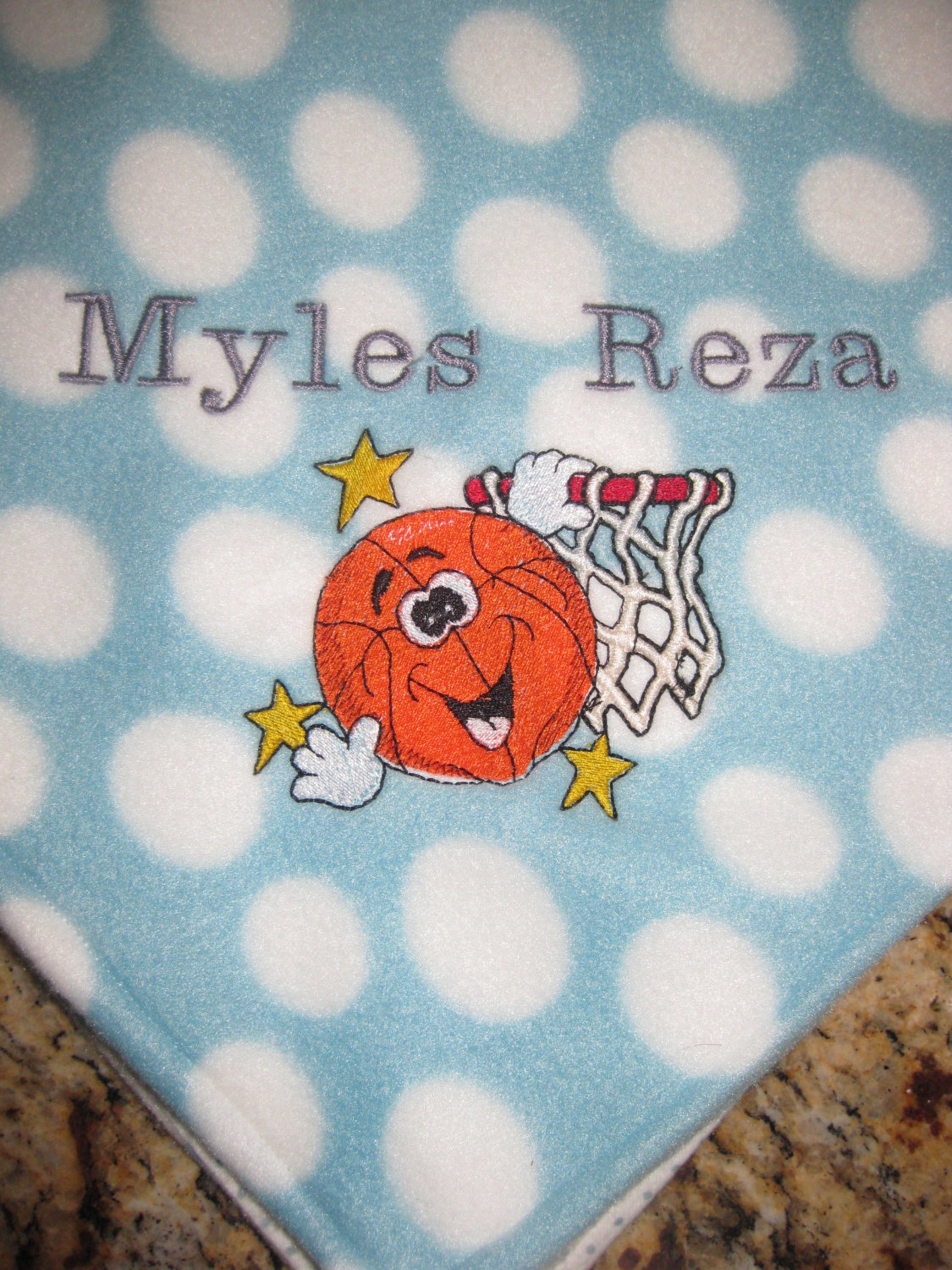 Embroidered Fleece Lined Blankets Includes Design and Can Be