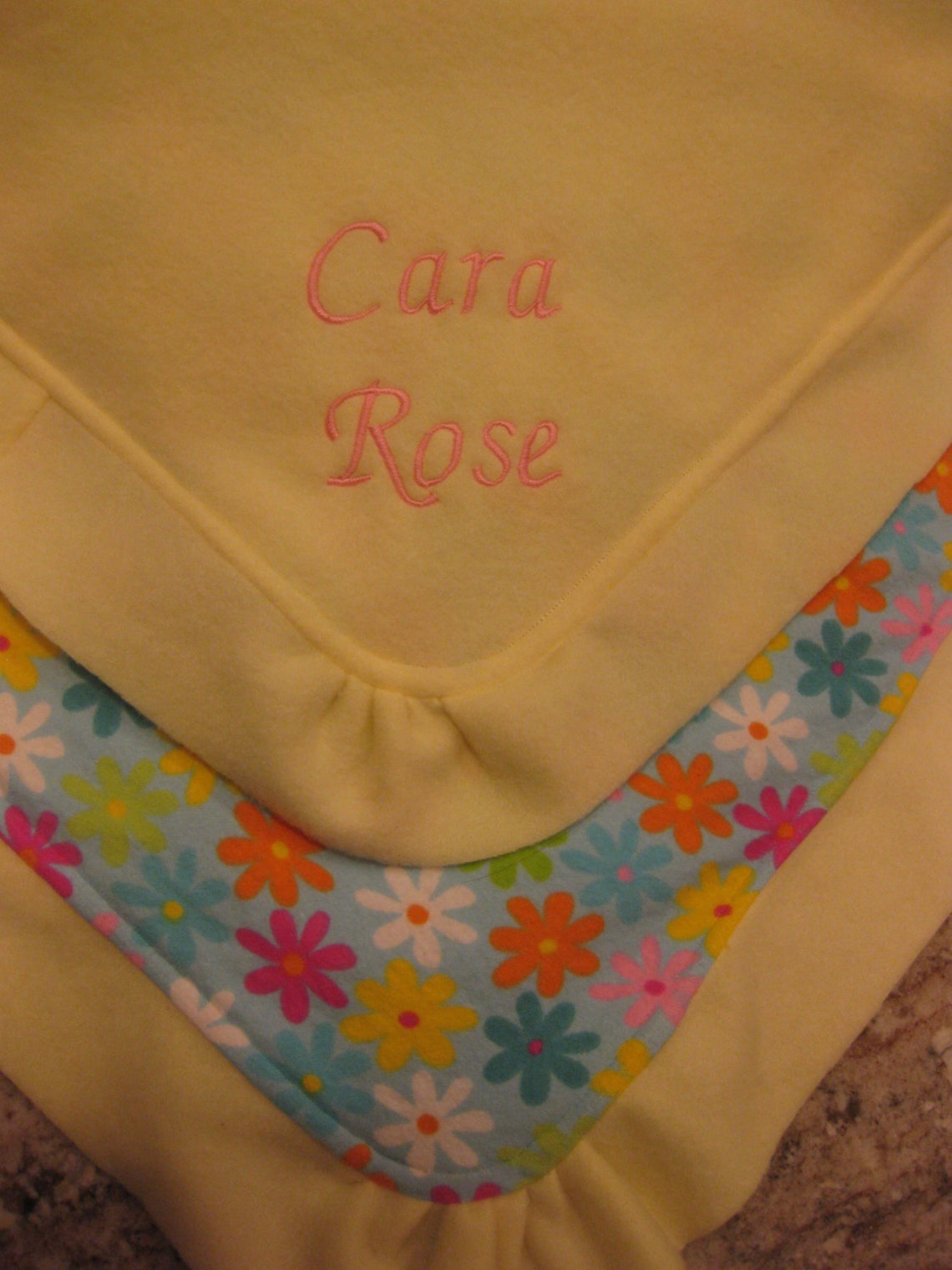 Embroidered Fleece Lined Blankets Includes Design and Can Be