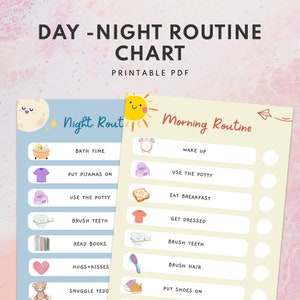 Morgen Routine für Kinder, bereit für die Schule Routine Diagramm, druckbare Aufgaben, Abend Verantwortung Checkliste, sofortiger digitaler Download PDF,